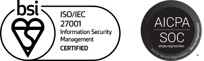 ISO 27001 logo, AICPA SOC logo