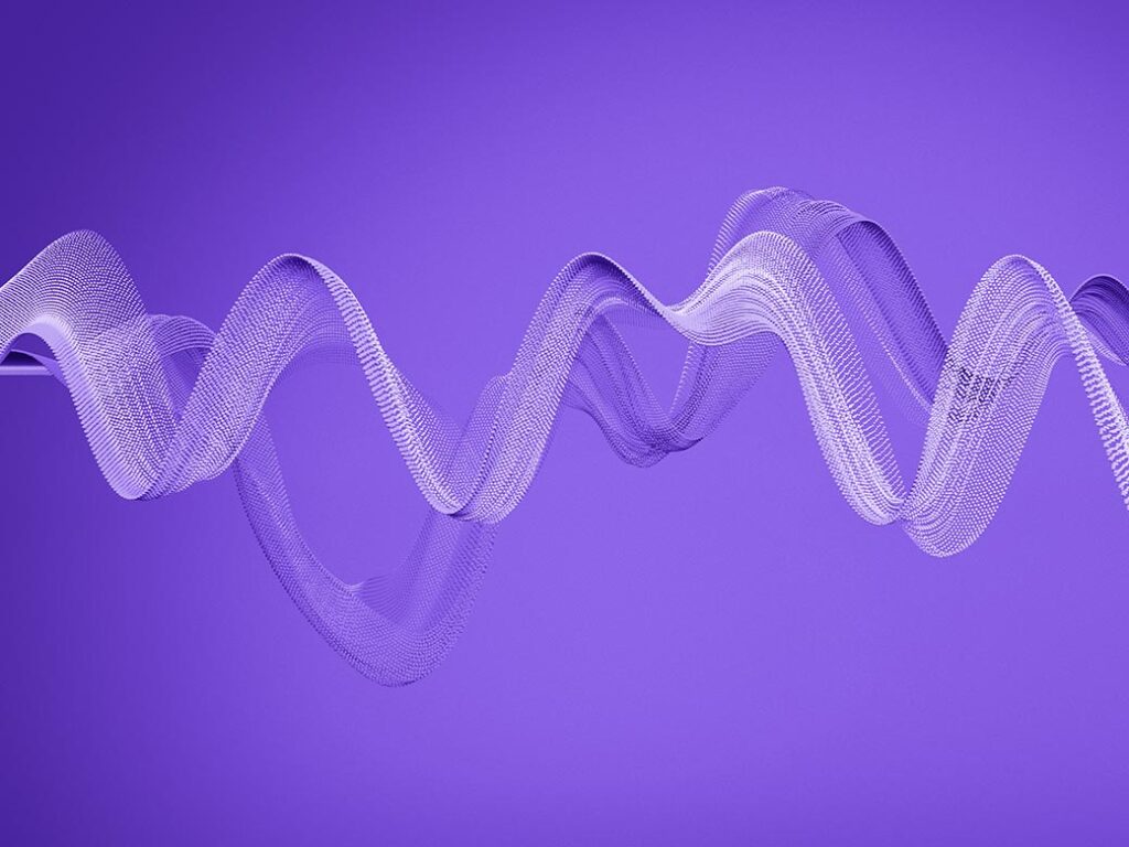 Abstract render of a stream of data or radio waves